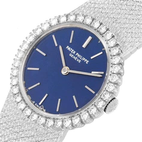 ladies vintage diamond white gold patek philippe 4182 1|Patek Ladies Diamond Vintage Watch .